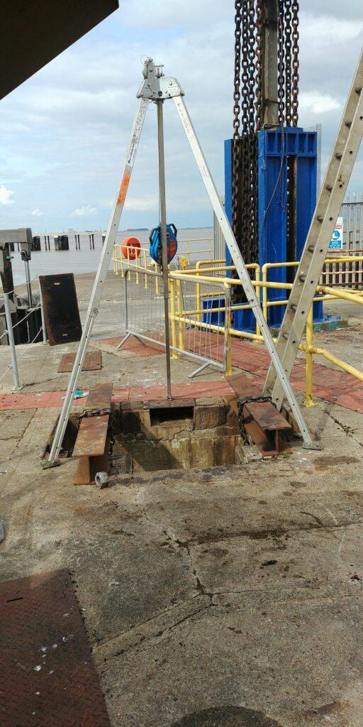 Grimsby Fish Docks - Sluice removed ready for restoration and replacement